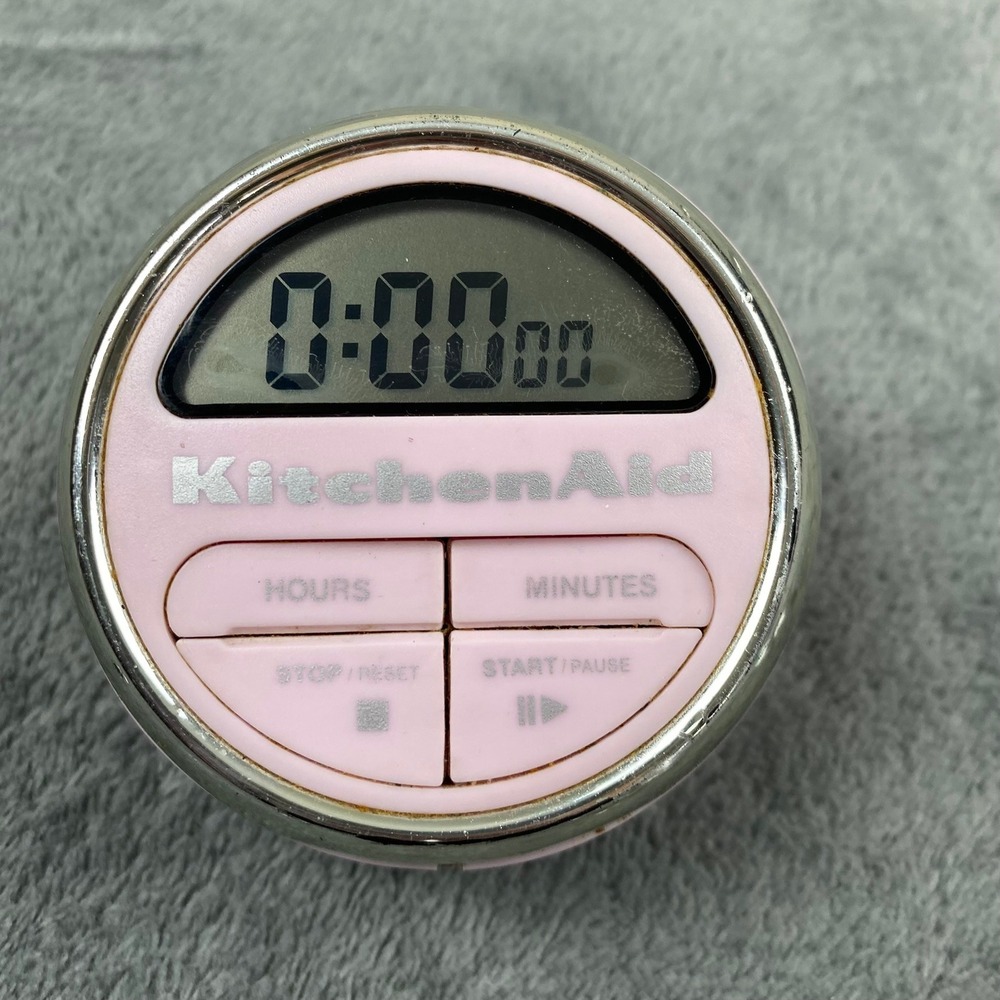 KitchenAid Digital Kitchen Timer Pink Chrome Trim Retro Style